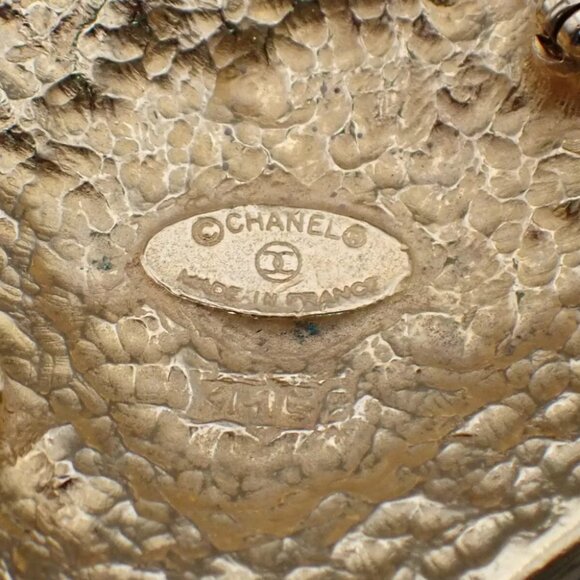 CHANEL CC Logo Pin Brooch Diamond Shaped Gold GHW Vintage Accessory 39YE639 - Picture 6 of 6